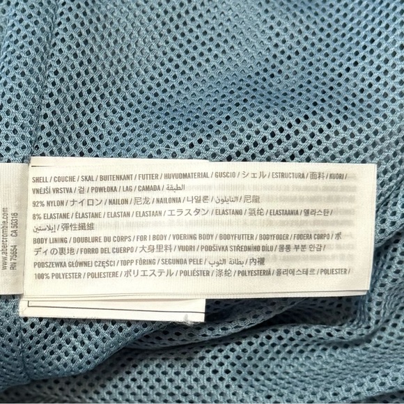 Hollister Men's Sky Blue Windbreaker Jacket Full Zip-Up High Collar Size Medium - Picture 11 of 13